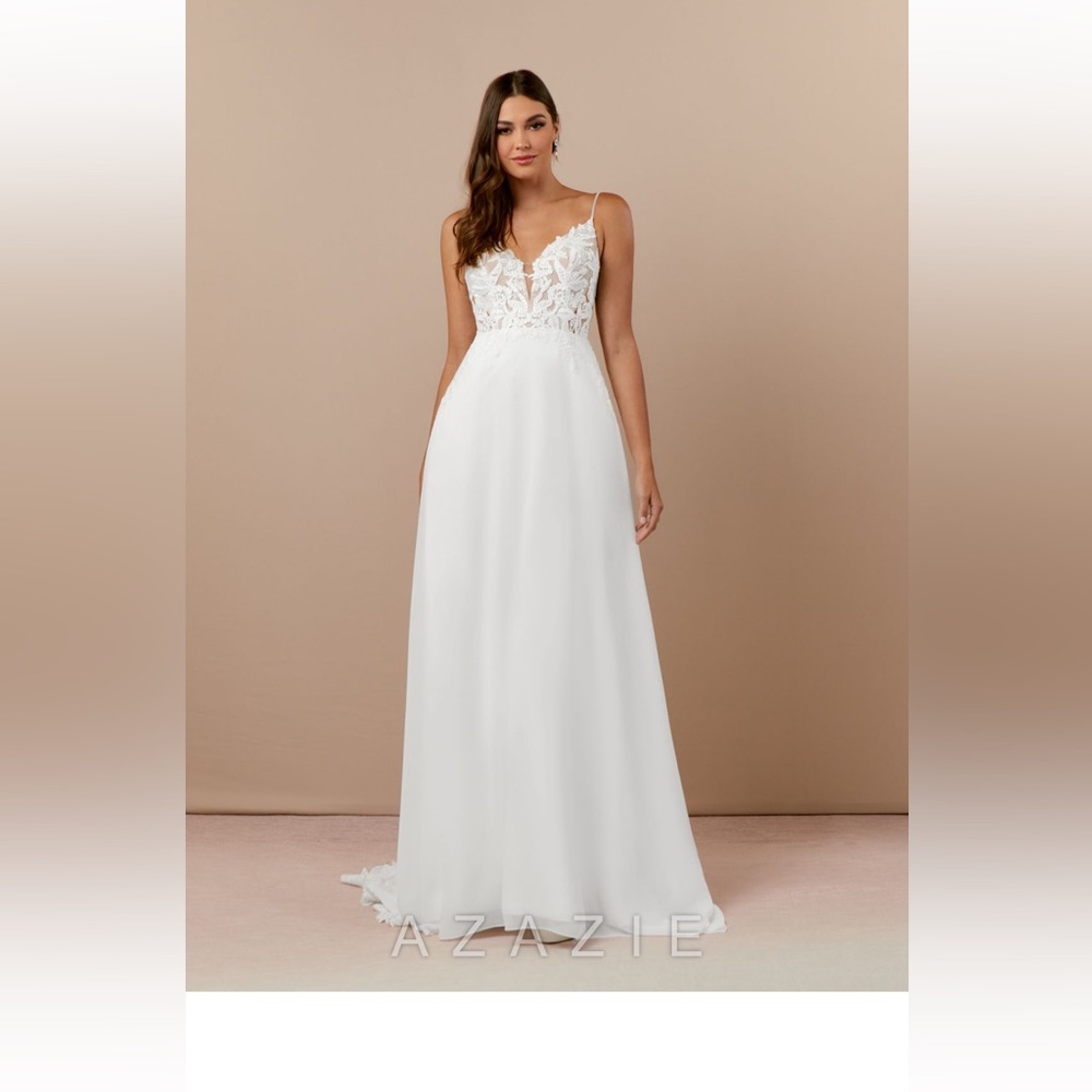 Wedding dress from Azazie. Custom sizing (last picture with measurements)